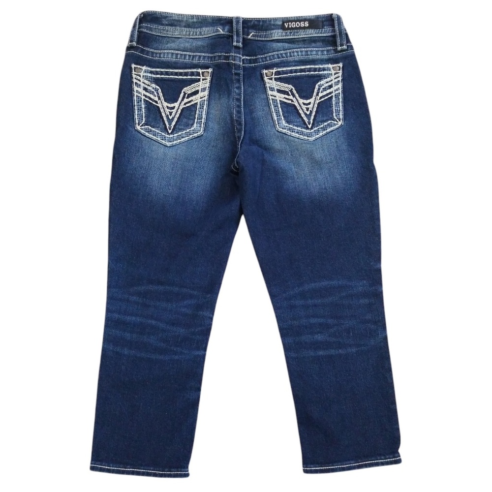 Vigoss‎ Heritage Fit Embroidered Denim Capris Size 6